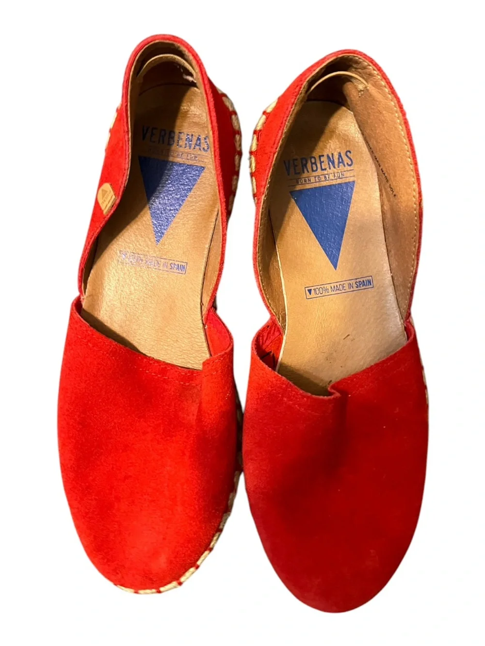 Verbenas Carmen Red Suede Espadrille Flats - Made in Spain,